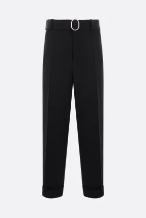 gabardine trousers with belt gabardine trousers with belt